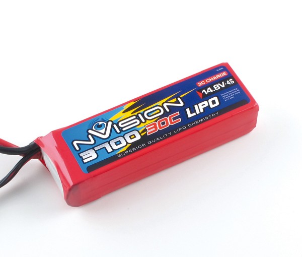 BATERIA NVISION LIPO 4S-14.8V-3700-30C (136.4x42.7x29.4/369g) - DEANS