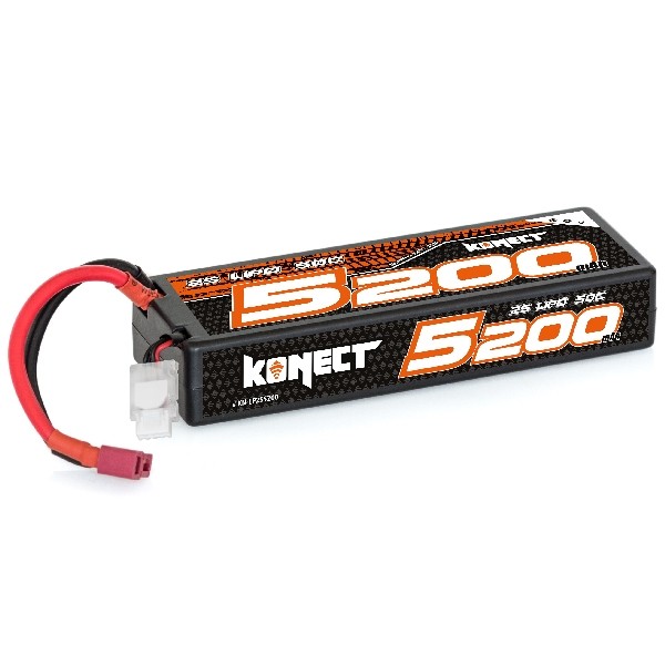 Batería Konect Lipo 5200mah 7.4V 50C 2S1P 38.4Wh (Slim Pack Dean )