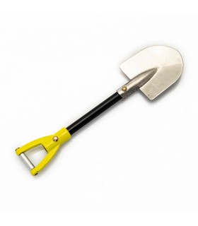 Yellow handle metal shovel