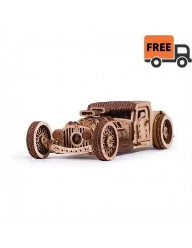3D Wooden Puzzle - Dragster V8 Car